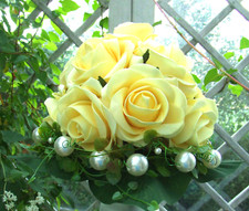 Brautstrauß gelbe Rosen prächtiger Strauß für die Braut Hochzeit Blumen  624