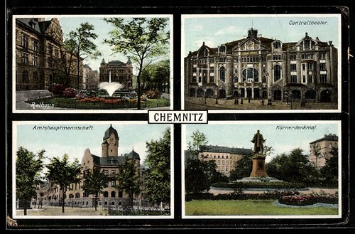 Chemnitz rathaus - ak,