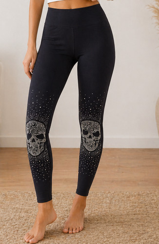 Leggings skull strass 46 - leggings,