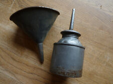 alte Ölkanne + Trichter - Militär Zubehör - Ölkännchen- 2Teile Vintage Oldtimer 