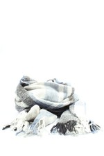 KIK Strickschal Damen Schal weiß-blau-schwarz Casual-Look