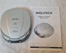 Discman Welltech  Tragbarer CD-Player Modell 20034 Silber + Bedienungsanleitung