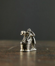 Charms Anhänger Sterlingsilber Frau mit Waschkessel - fleißig Vintage silver