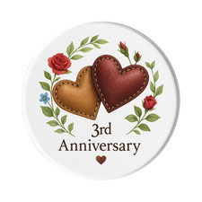 3. Hochzeitstag, Leder Kühlschrankmagnet: Niedliches handgefertigtes Jubiläum...