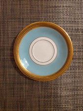 Teller Kaffeetasse Teetasse Porzellan türkis Goldrand Sammeltasse Vintage