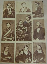 Mini-Foto um 1860 -- Englische Königsfamilie - Queen Victoria, Albert & 9 Kinder