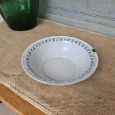 B7302 Emaille Schüssel | Email Wanne | Waschschüssel Blumen Spritzdekor | 26 cm