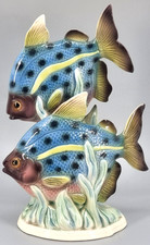 Große Cortendorf Porzellan Figur Tropen Fische farbig West Germany (AB)