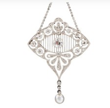 Art-Deco Platincollier mit