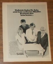 Seltene Werbung vintage SABA Fernseher - Mehr Präzision mit SABA 1971
