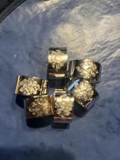 6 Serviettenringe silbern 2,5 x 1,5 cm