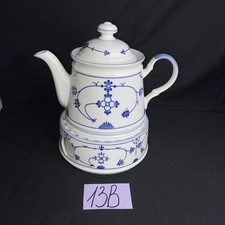 Teekanne 1,2L. mit Stövchen Indisch Blau Porzellan