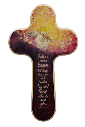 Holzkreuz engel mit - geige", 21