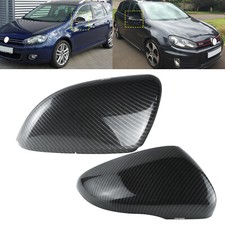 2x Spiegelkappen Außenspiegel Gehäuse Carbon-Optik für VW Golf 6 VI 5K1 2008-13