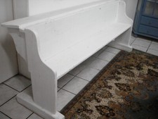 lange antike Kirchenbank um 1900 - im Shabby Chic weiss - Liefern möglich -ag473