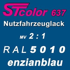 1,5 kg 2K HS Autolack VOC 2:1 RAL 5010 enzianblau NFZ LKW Lack Set mit Härter
