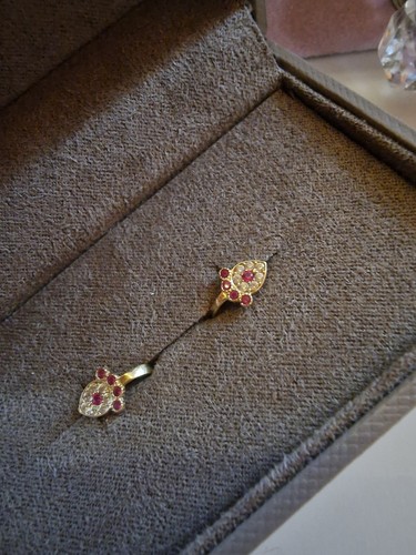 Gold 585 ohrringe mit rote - gold,