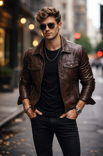 Herren braun trucker jacke - trucker,