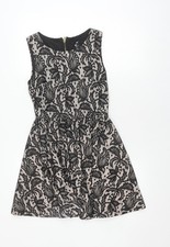 H&M Damen schwarz Blumen