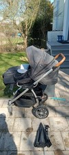 Gesslein Kombi-Kinderwagen F4 Air+ schwarz/tabak anthrazit mit Tragetasche