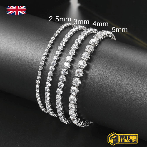 Silber zirkon tennis - silber, armband