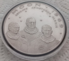 Rar 60mm Silber 69,7g Rarität  MOON 1969 Collins Armstrong Aldrin Mondlandschaft