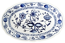 TOP! Vintage Kahla Geschirr Servierplatte Vorlegeplatte Porzellan Zwiebelmuster