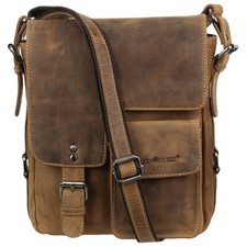 Greenburry Vintage Messenger Tasche Leder Umhängetasche Bag 1912M-25 braun