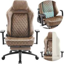 Gaming Stuhl, Bürostuhl ergonomisch, Vintage-Kunstleder Braun sg06br