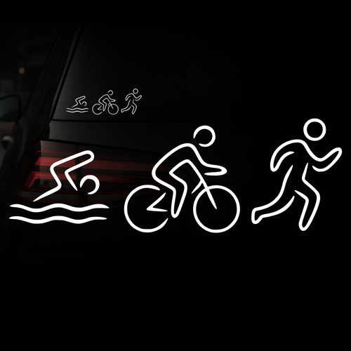 Triathlon aufkleber auto - triathlon,
