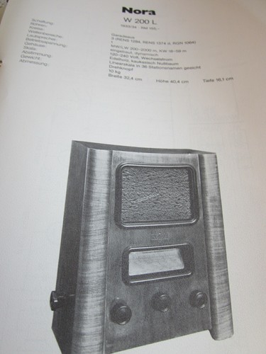 Schaltplan radio nora - n, w