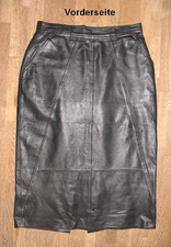 wadenlanger - NORMA - LEDERROCK / Rock in schwarz aus Glattleder Gr. 40