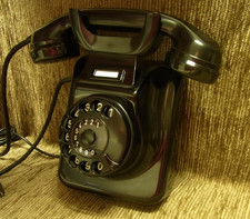 61! W49 altes Wandtelefon  schwarz 6.1964  Ti-Wa W49