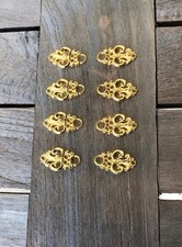 4 Paar (8 Stück) gold glänzende Miederösen Dirndl Mieder Metall 25mmx15mm 