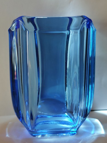 Blaue block vase artdeko - block,