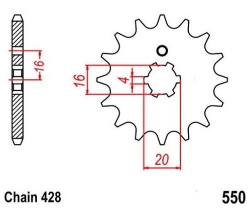Ritzel 16z teilung 428 - 428, für