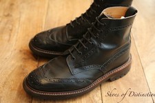 Trickers Tricker's Stow Black Leather Derby Boots Schuhe UK 8 US 9 EU 42