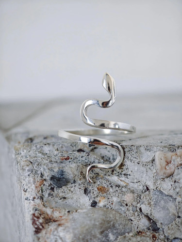 Schlangen ring aus 925 silber - aus,