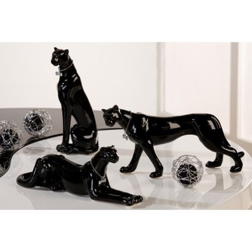 3er set skulptur leopard - skulptur,