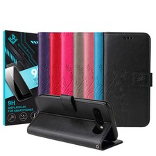 Handy Hülle für Google Pixel 9a Tasche Blumen Flip Cover Case Magneten 9H Glas