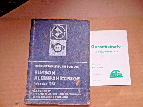 Ddr betriebsanleitung moped - betriebsanleitung,