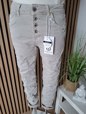 ❤️ Karostar wie Jewelly Boyfriend Baggy Jeans Hose K2767-14 Beige M bis XXXXL
