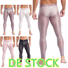 DE^Herren Glossy Strumpfhose Sommer Lange Unterhosen Weichbund Durchsichtige