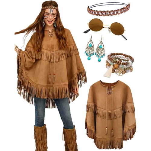 Hippie indianerin poncho 84cm - hippie,