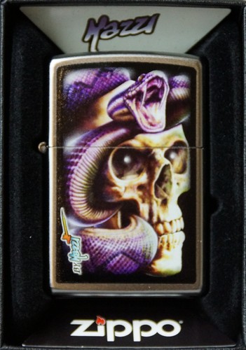 Zippo feuerzeug mazzi skull - feuerzeug, &