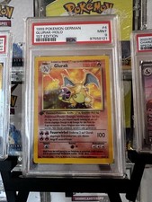 Pokémon Glurak Holo 4/102 1.Edition Base Set 1999 German PSA 9