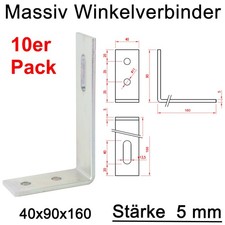 10x Flachstahlanker 40x90x160