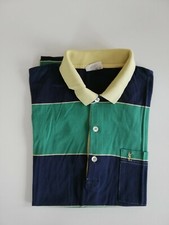Vintage YSL Yves Saint Laurent Poloshirt L grün blau gestreift 