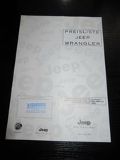 Jeep Wrangler Preisliste