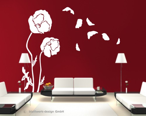 Wandtattoo blume mohnblume - wandtattoo:,